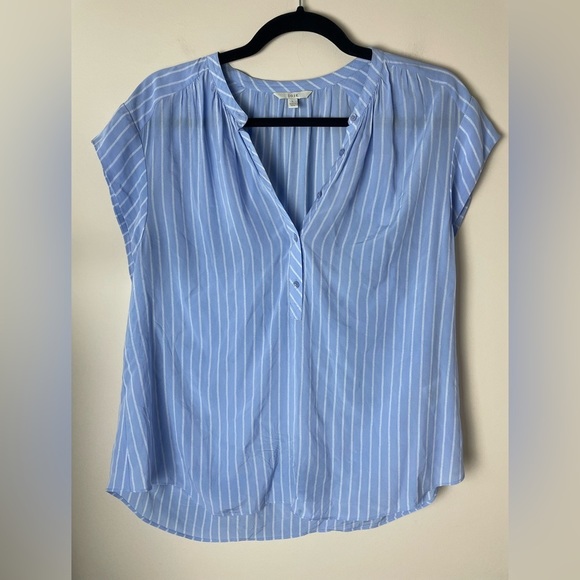 Joie Tops - Joie |  Blue & White Hassie Stripe Cap Sleeve Blouse Small